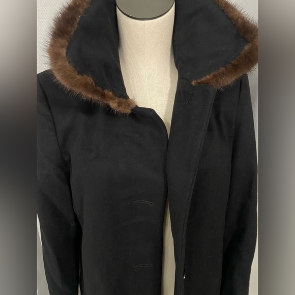 Albert Nipon - BEAUTIFUL wool cashmere mink coat size 6 - Picture 5 of 10